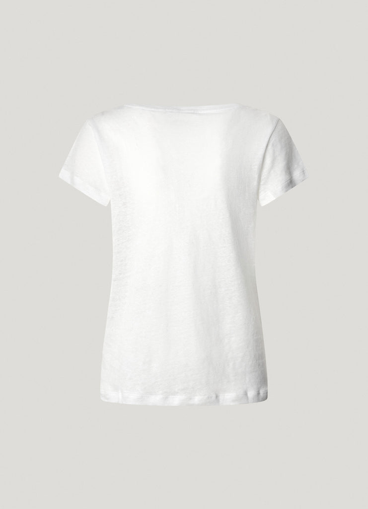 Γυναικεία Λινή Κοντομάνικη Μπλούζα Megan V-Neck Pepe Jeans | PL506048-800 ΓΥΝΑΙΚΕΙΑ > ΜΠΛΟΥΖΕΣ PEPE JEANS