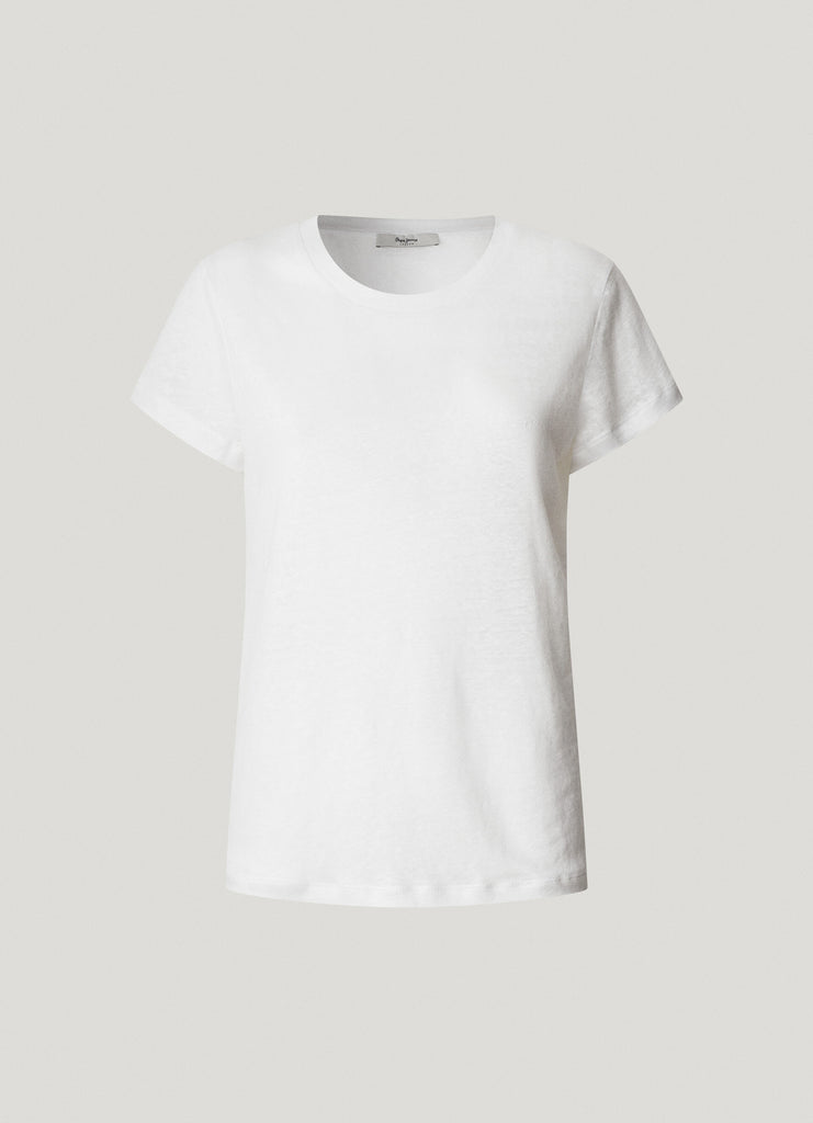 Γυναικεία Λινή Κοντομάνικη Μπλούζα Megan Pepe Jeans | PL506049-800 ΓΥΝΑΙΚΕΙΑ > ΜΠΛΟΥΖΕΣ PEPE JEANS