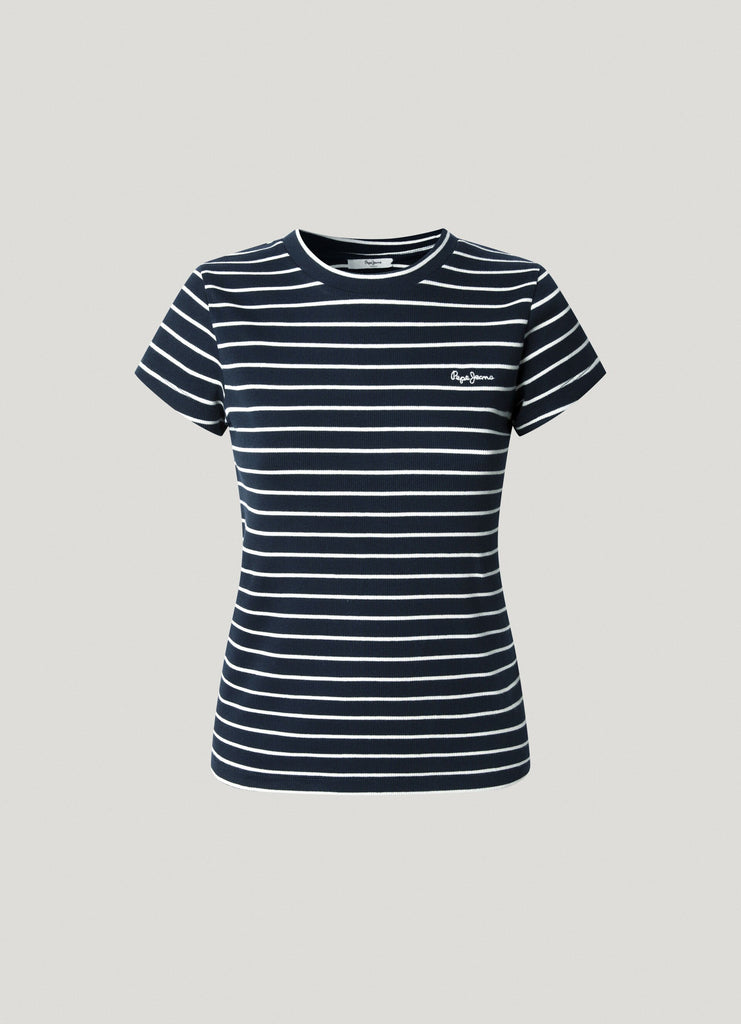 Γυναικεία Κοντομάνικη Μπλούζα Meribel Ribbed T-shirt Pepe Jeans | PL506079-594 ΓΥΝΑΙΚΕΙΑ > ΜΠΛΟΥΖΕΣ PEPE JEANS