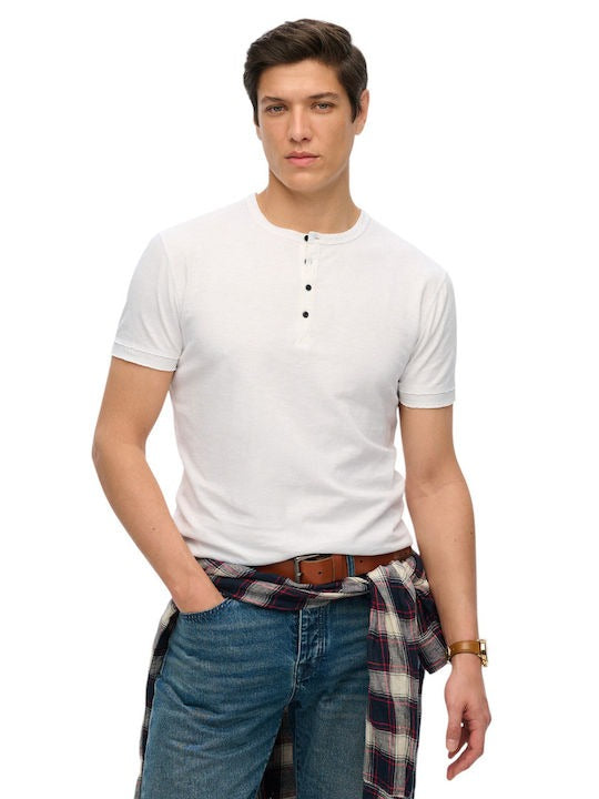 Ανδρική Κοντομάνικη Μπλούζα Jersey Grandad Superdry | M6010881Α -01C ΑΝΔΡΙΚΑ > ΜΠΛΟΥΖΕΣ SUPERDRY